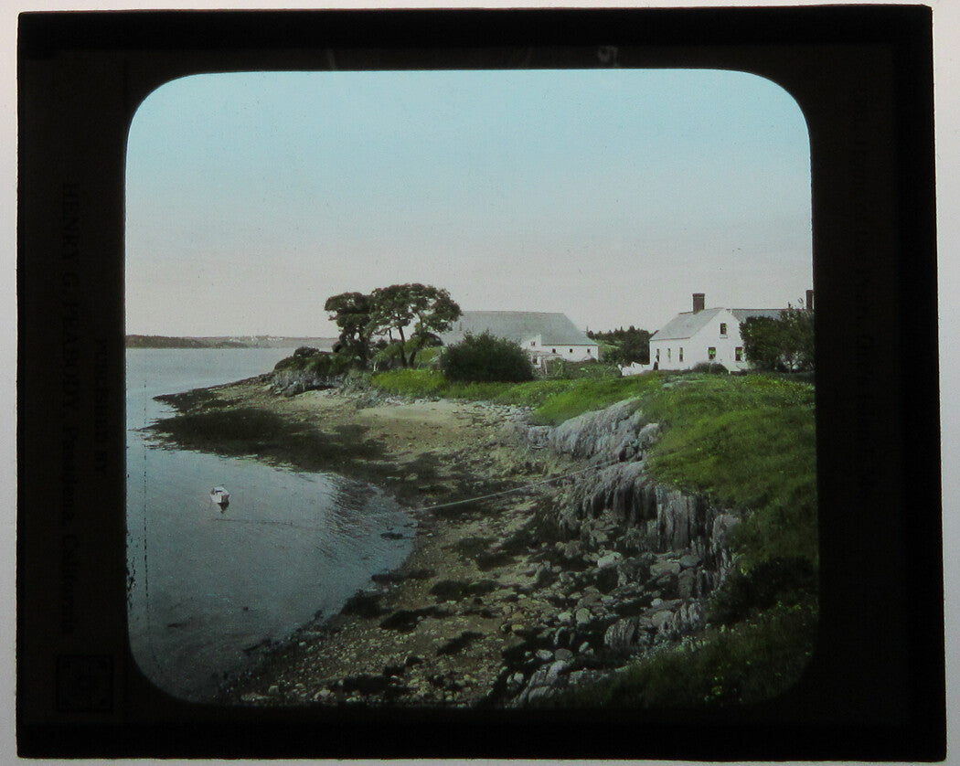 Vintage Orrs Island, Maine Photo on Glass - Hand-Colored Lantern Slide, 3.25 x 4 in