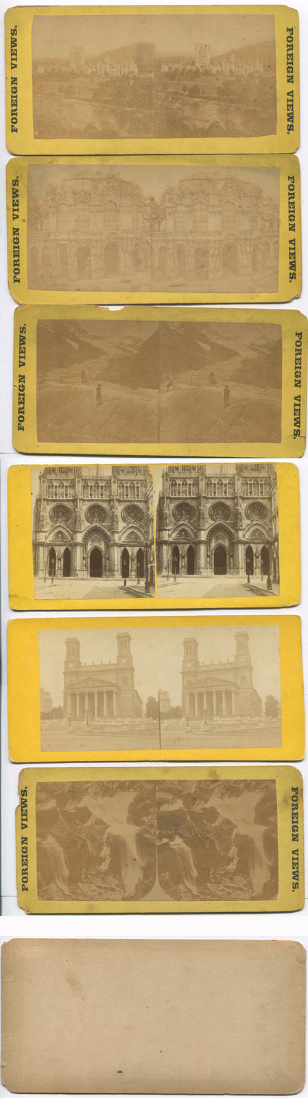 FOREIGN VIEWS, SCENIC, ARCHITECTURE, INTERIOR. 9 SET STEREOVIEWS.
