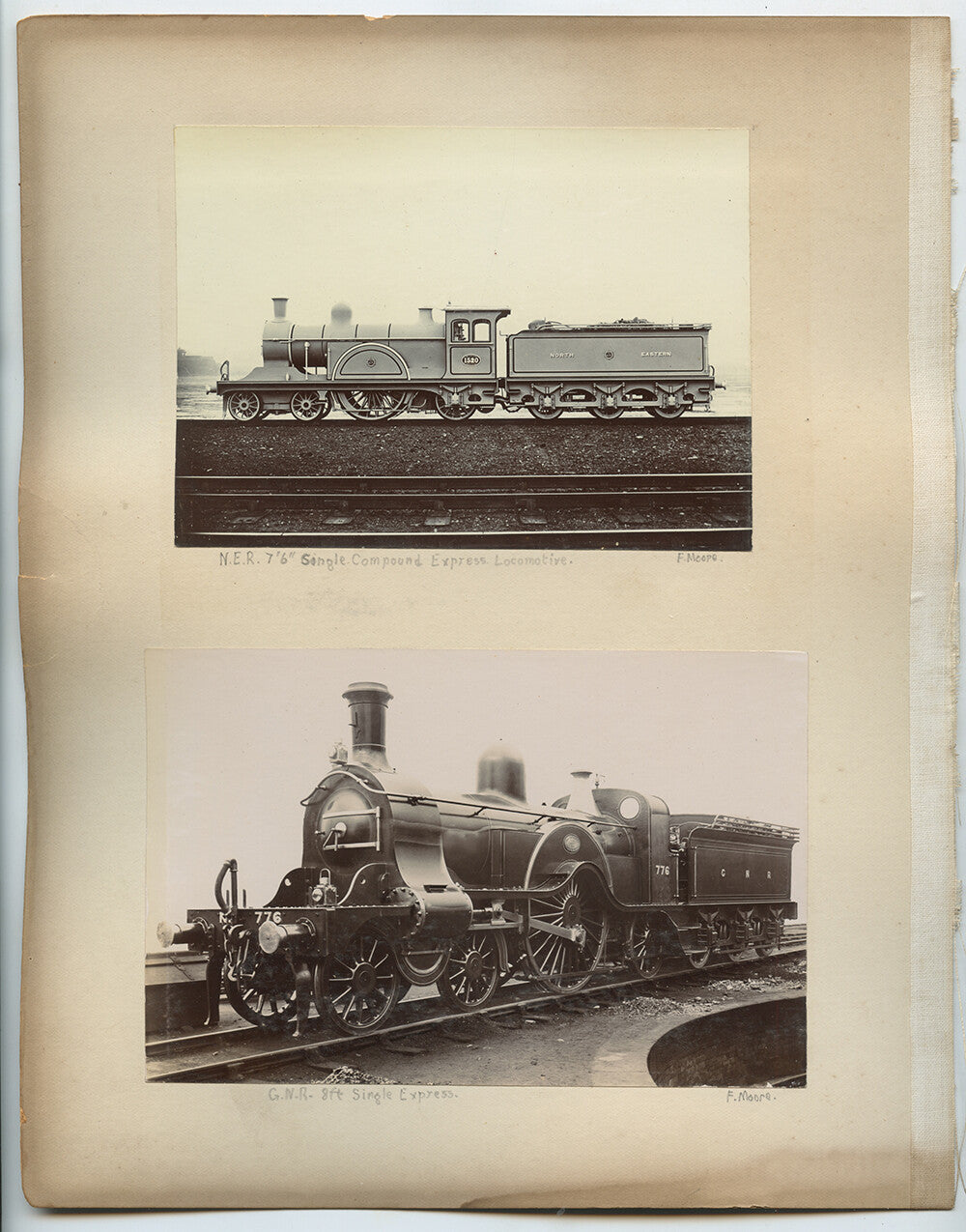 LOCOMOTIVES COMPOUND EXPRESS + SINGLE EXPRESS 1890S TRAIN RAILWAY PHOTOS