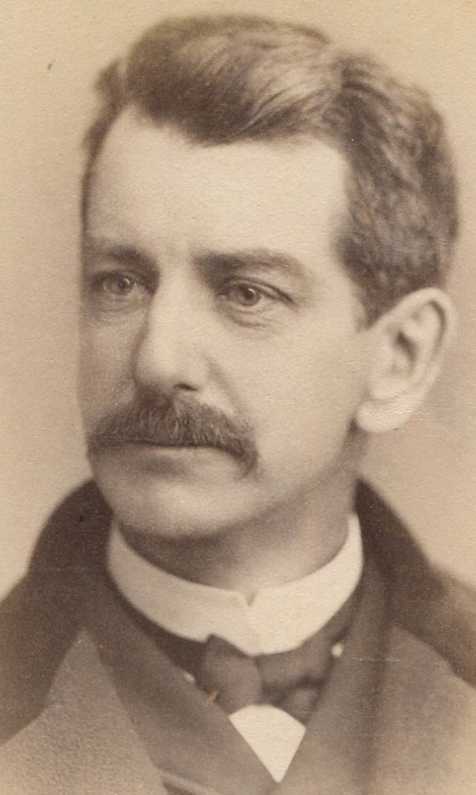 Vintage Cabinet Card Portrait - Man with Very Big Ears, Fredricks NY, Original Photo, Maker Mark, Collectible Photo