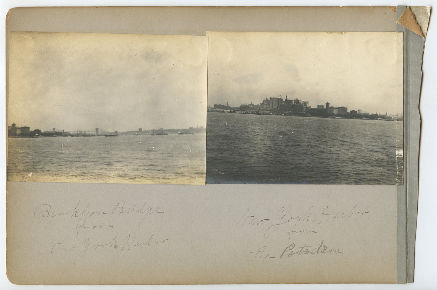 POTSDAM SHIP, NEW YORK HARBOR + BROOKLYN BRIDGE, PHOTO PAGE