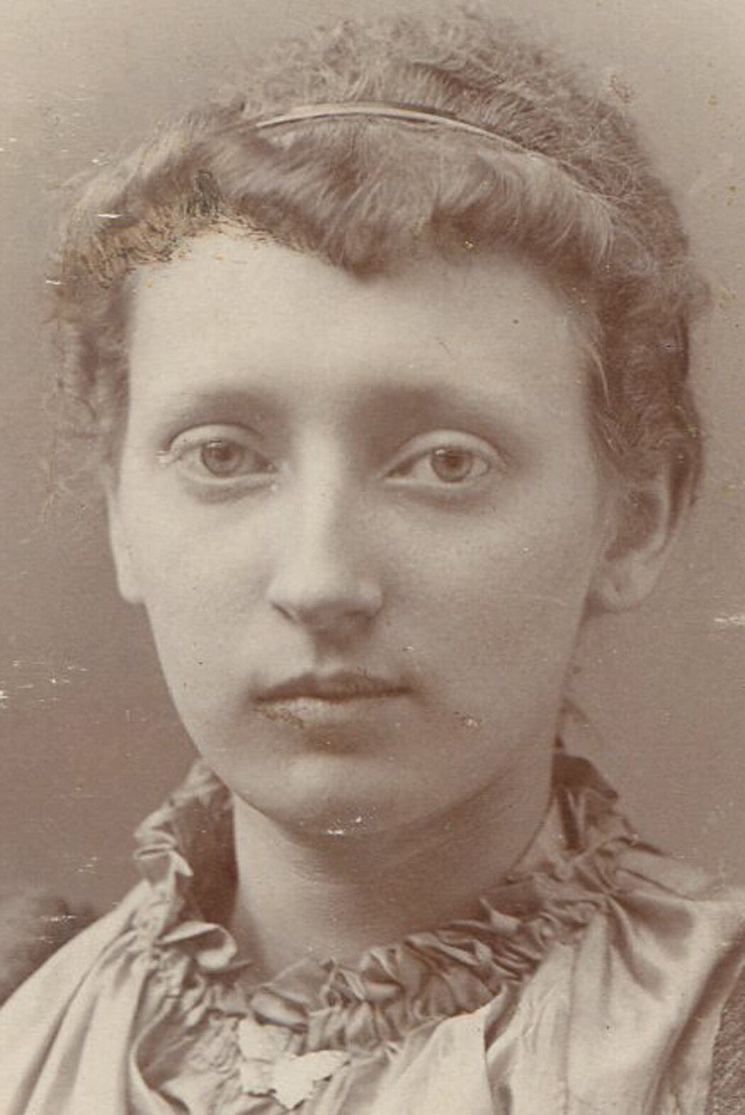 Vintage Olive Oyl Look-Alike Cabinet Card from New York -- Early 1900s Pop Culture Photo Portrait