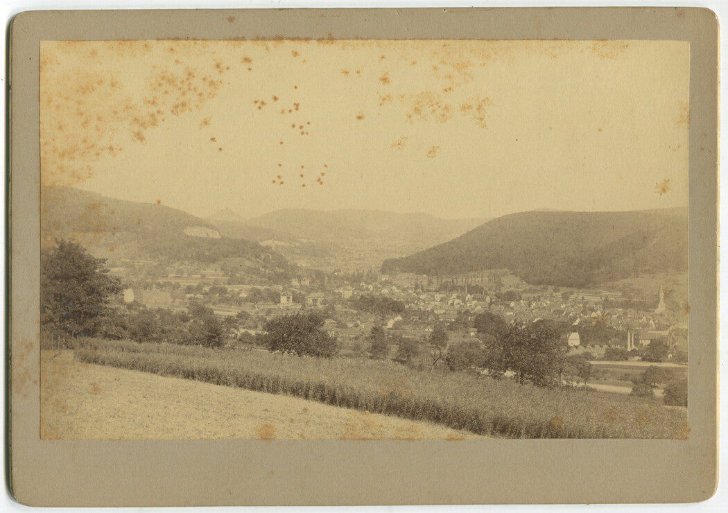 GERMAN VILLAGE NESTLED INA VALLEY. 5.5 X 8.75 INCHES.ALBUMEN, CIRCA 1880.