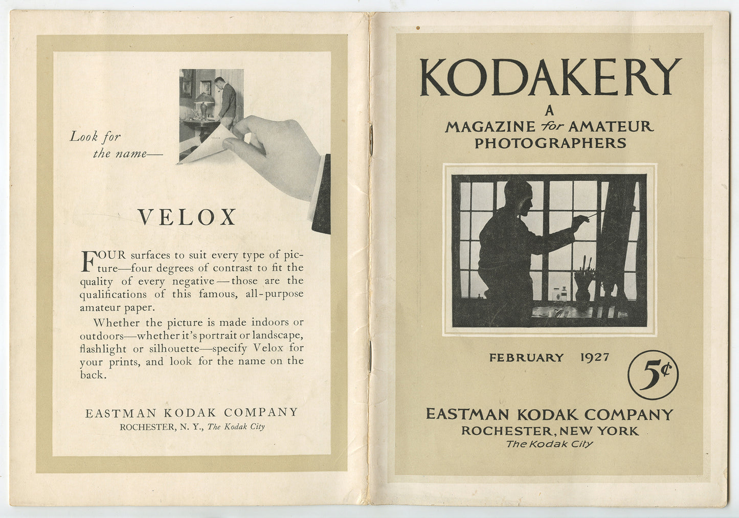 KODAKERY FEB 1927 EDITION VINT MAGAZINE FOR PHOTOGRAPHERS, IMAGES/ARTICLES/ADS