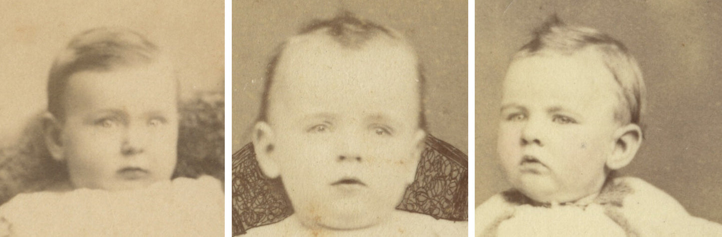 BABIES FROM SAN FRANCISCO, CAL, SET OF 3 PHOTOS