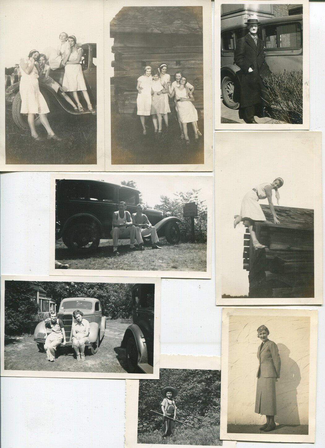 AMERICAN WOMEN, FAMILY LIFE, EARLY MODEL CARS. 8 SET B W. 1930-50.