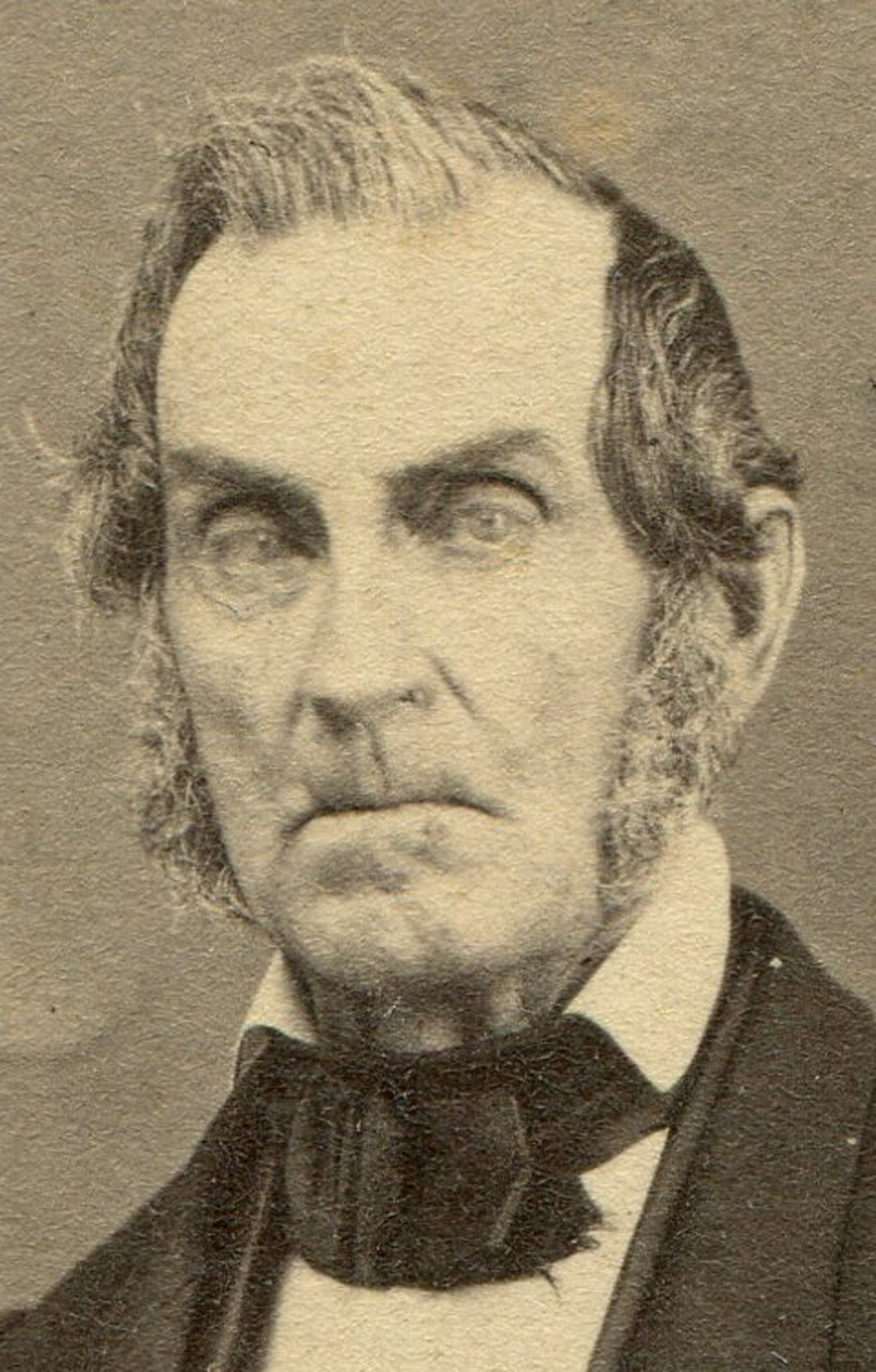 VERY ANGRY LOOKING OLD MAN WITH A CANE. CDV. WATKINS. N.Y.