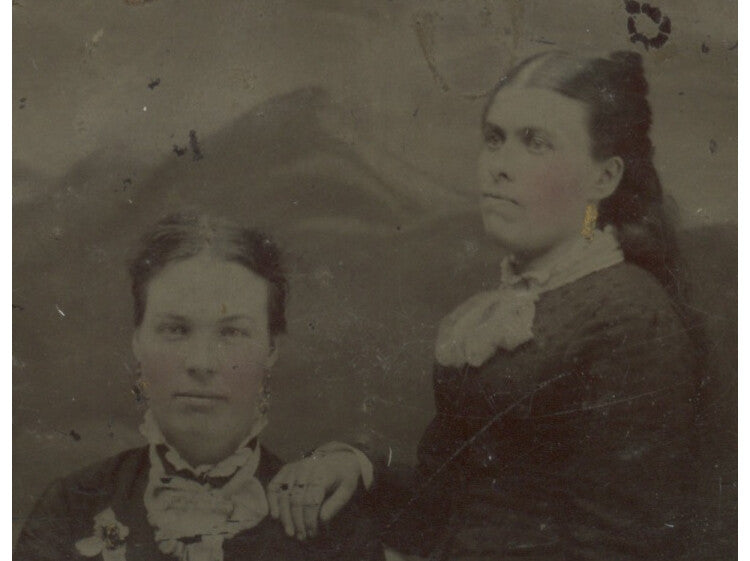 FAMILY PORTRAIT MOTHER + DAUGHTER, 1/6 PLATE TINTYPE