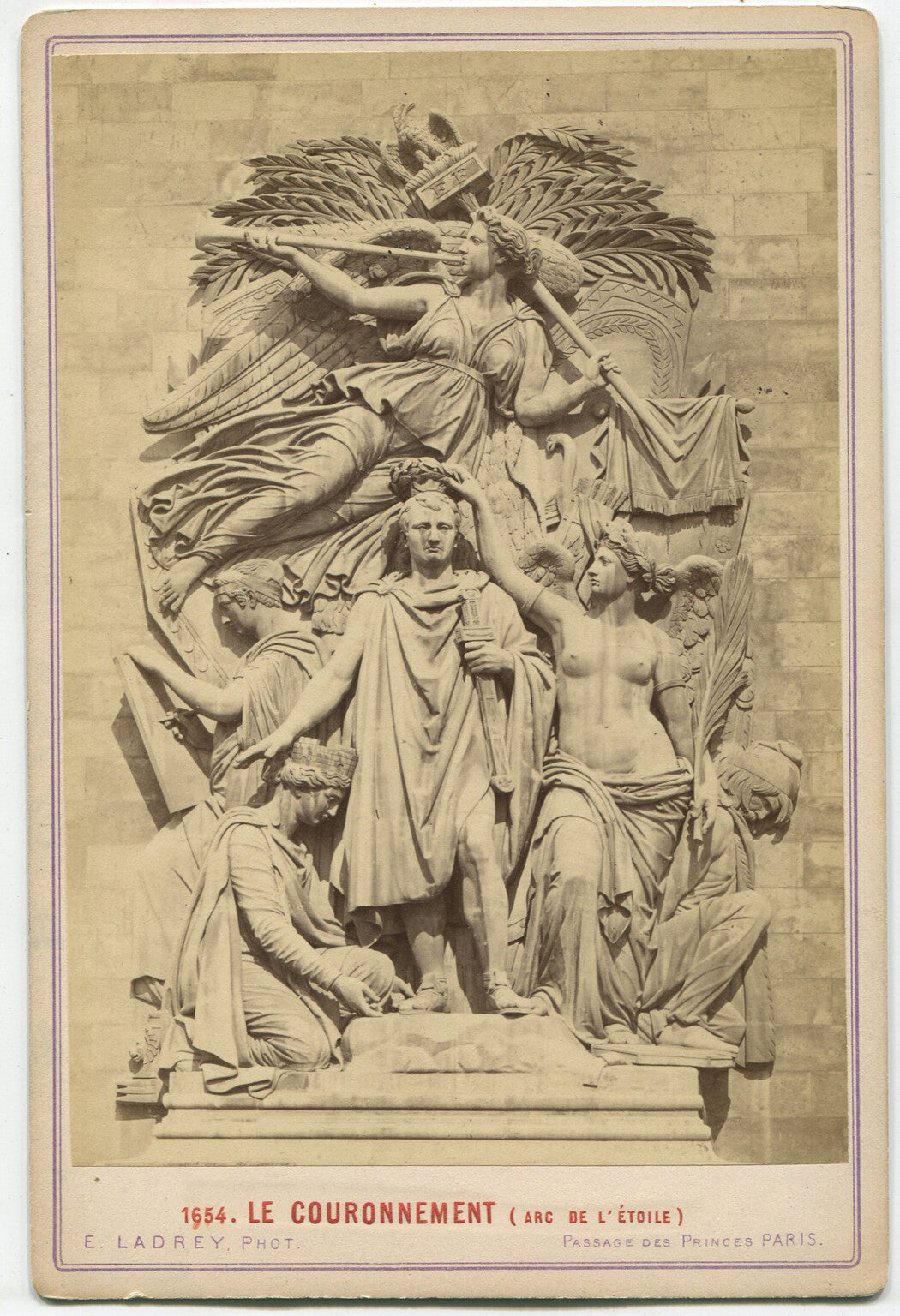 Vintage Arch of Etoile Paris Relief Sculpture Cabinet Card - Early Photo, Wall Art, Collectible