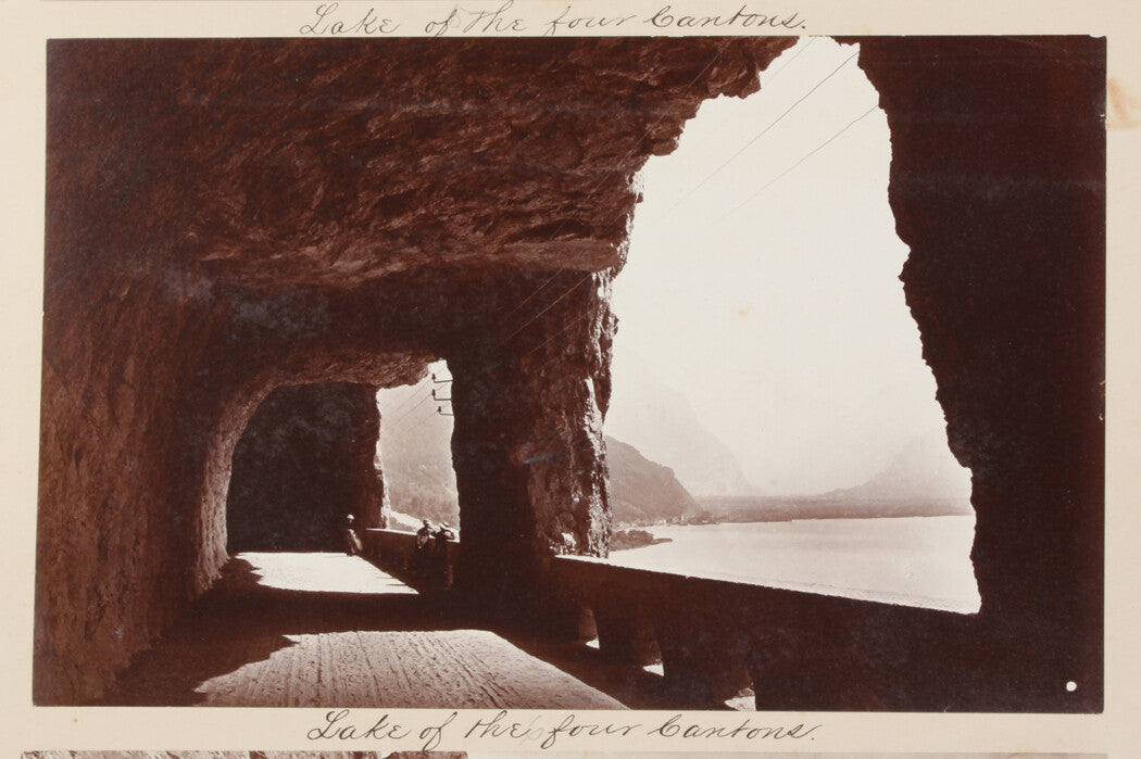 Vintage Lake Lucerne Switzerland Photo Print Landscape – Lake of the Four Cantons, Tunnels, 8x10 Reprint Wall Art