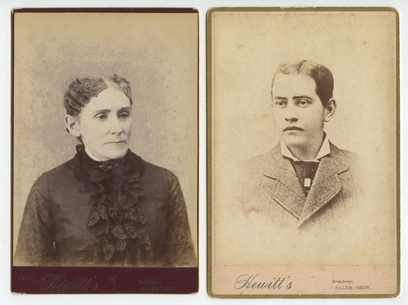 Vintage Cabinet Card Portraits Set of 3 - Salem, Ohio Original Photos with Two Identified on Back