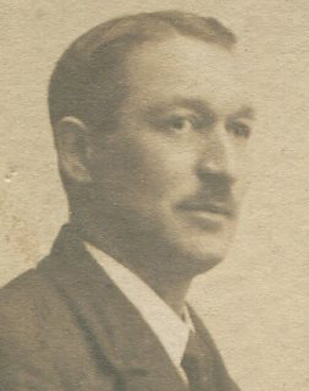 Original vintage portrait photo: man with cigar and book, toned silver print, circa 1900, 5x2.5 inches