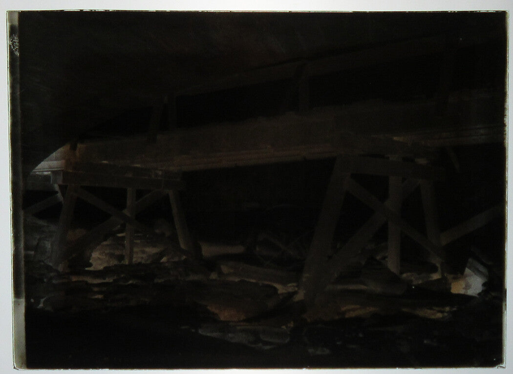 ALLEGHENY COUNTY, PA. BRIDGE AND STREAM. 5 X 7 GLASS PLATE NEGATIVE,CIRCA 1910s.