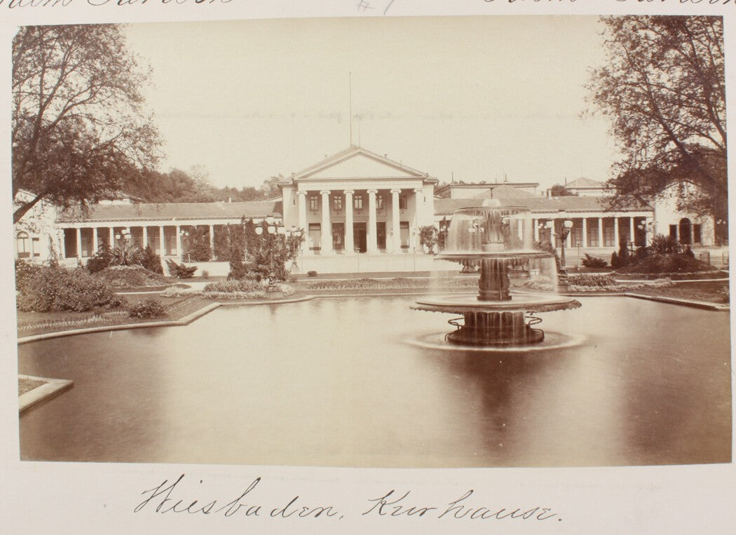 Vintage Wiesbaden Kurhaus Germany 8x10 Print - Architectural Photo, Fountain