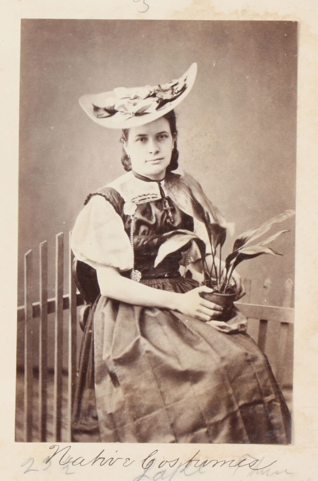 YOUNG WOMAN IN NATIVE COSTUME. SWITZERLAND. 8x10 reprint