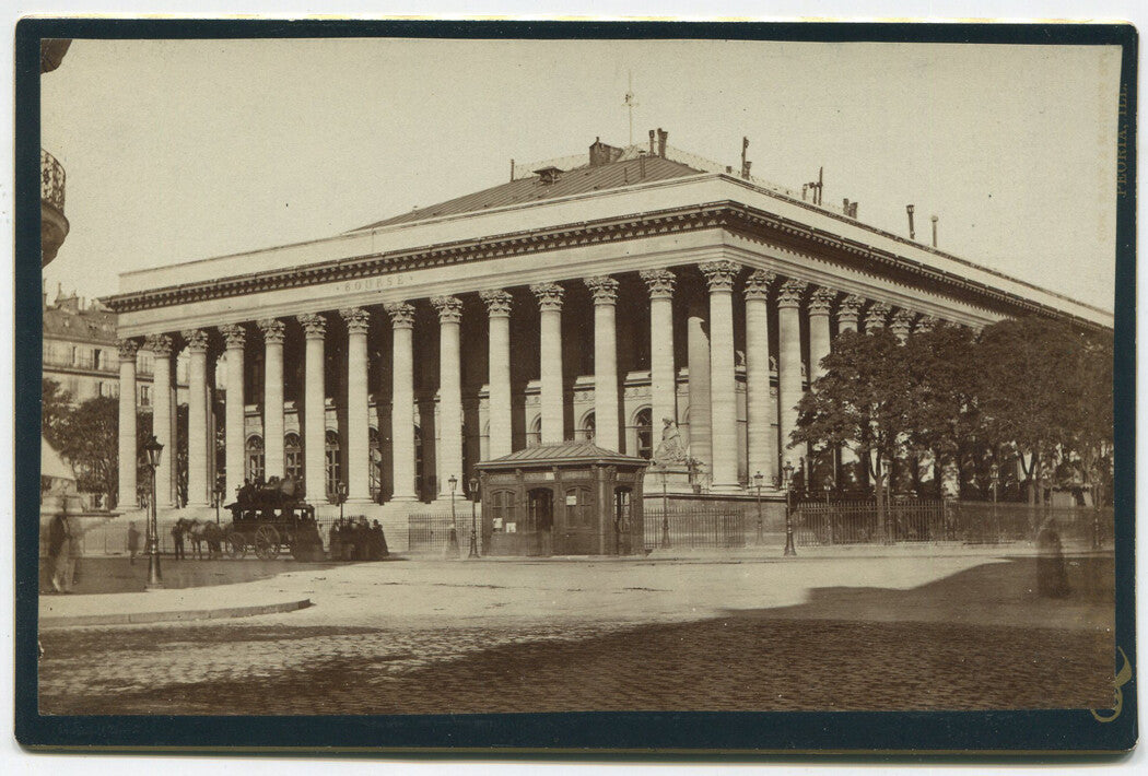 Vintage Paris Stock Exchange Cabinet Card Photo Historic European Wall Art for Gallery Decor and Office