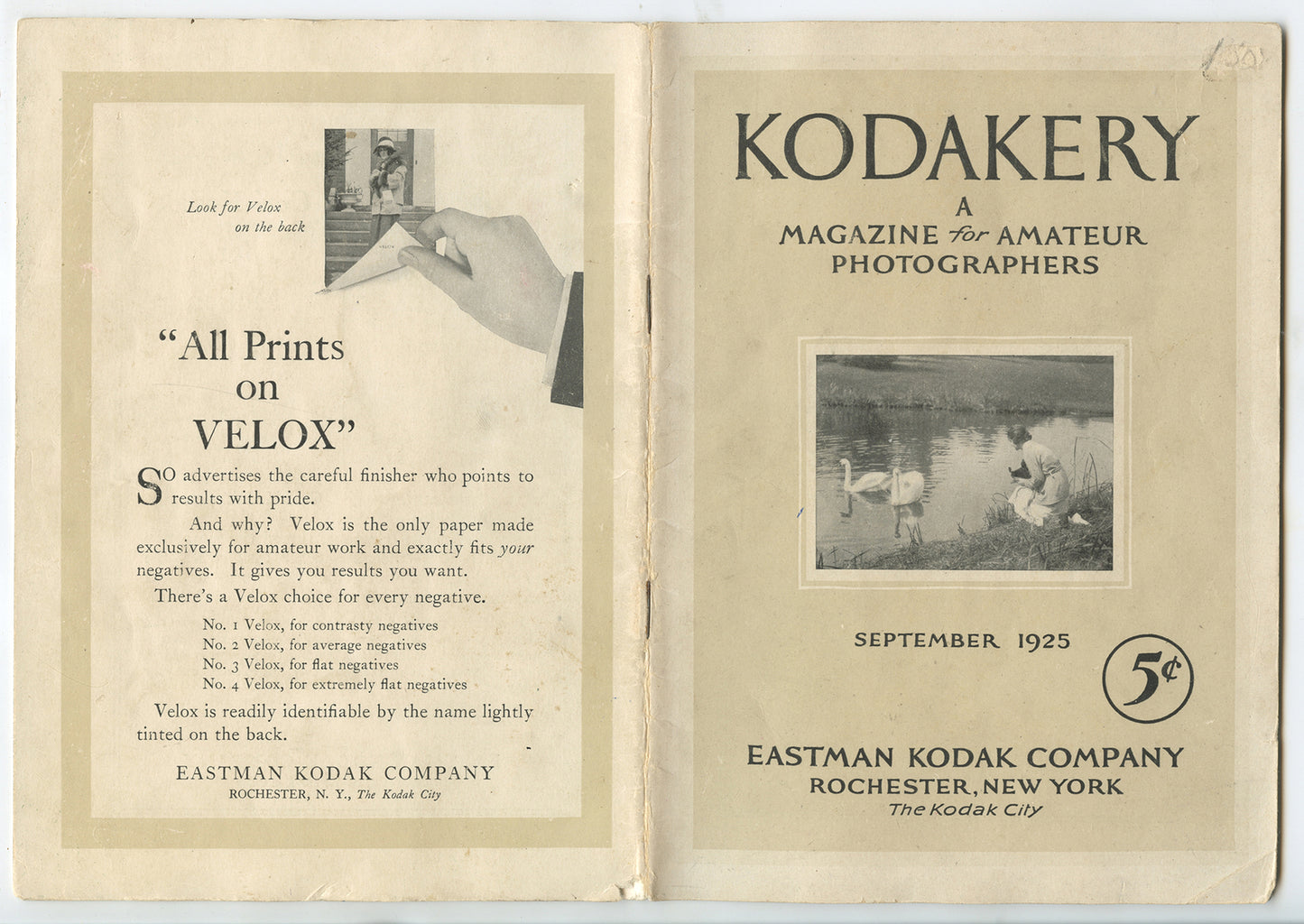 KODAKERY SEPT 1925 EDITION VINT MAGAZINE FOR PHOTOGRAPHERS, IMAGES/ARTICLES/ADS