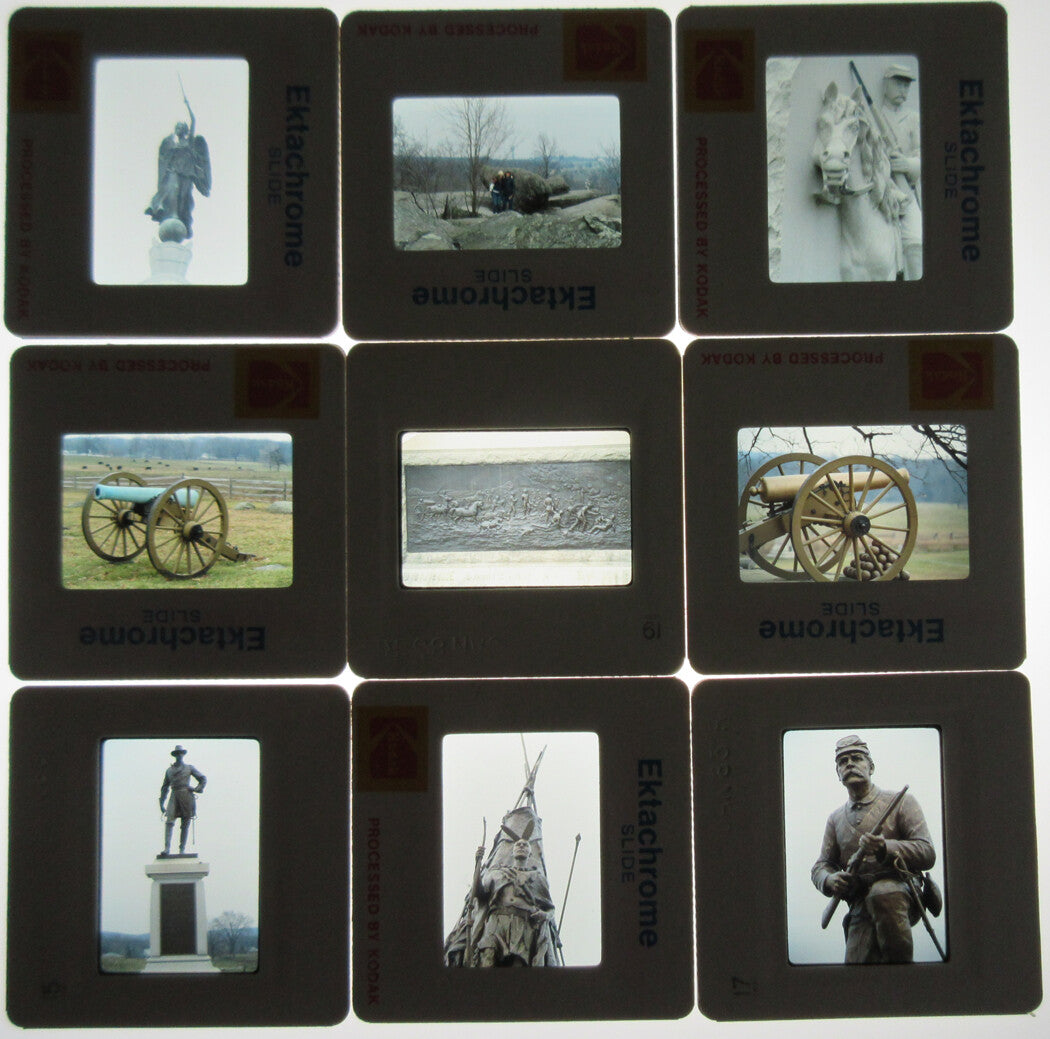 GETTYSBURG SCENES. 20 KODACHROME SLIDES. 1980s.