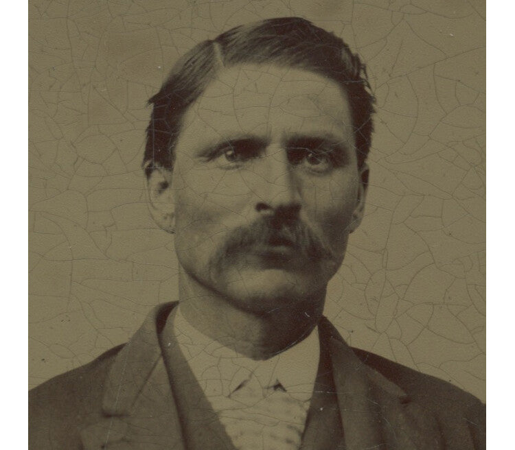 MAN, SUIT W/ VEST + MUSTACHE, TINTYPE 1/6 PLATE