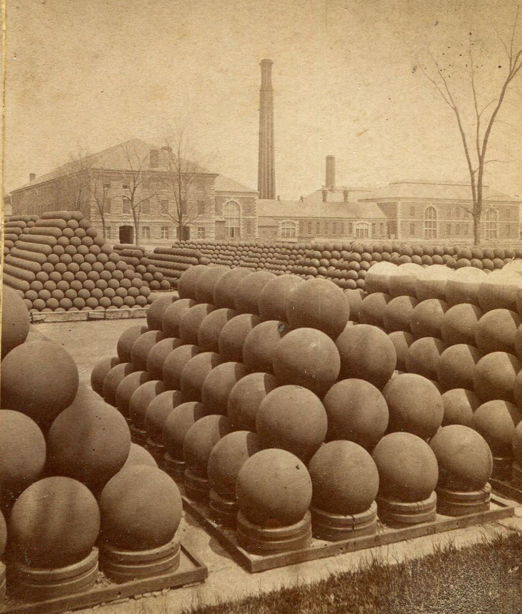 SHOT PARK, STEAM ENGINEERING BUILDINGS, U.S. NAVY YARD. BOSTON, MASS. STEREOVIEW