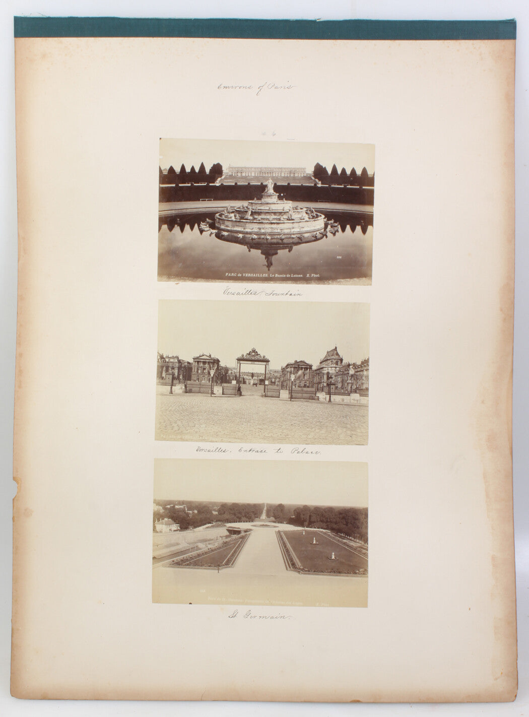 PARIS, FRANCE, PALACES, GARDENS, MONUMENTS AND STREET SCENES. 6 ALBUMEN PHOTOS.