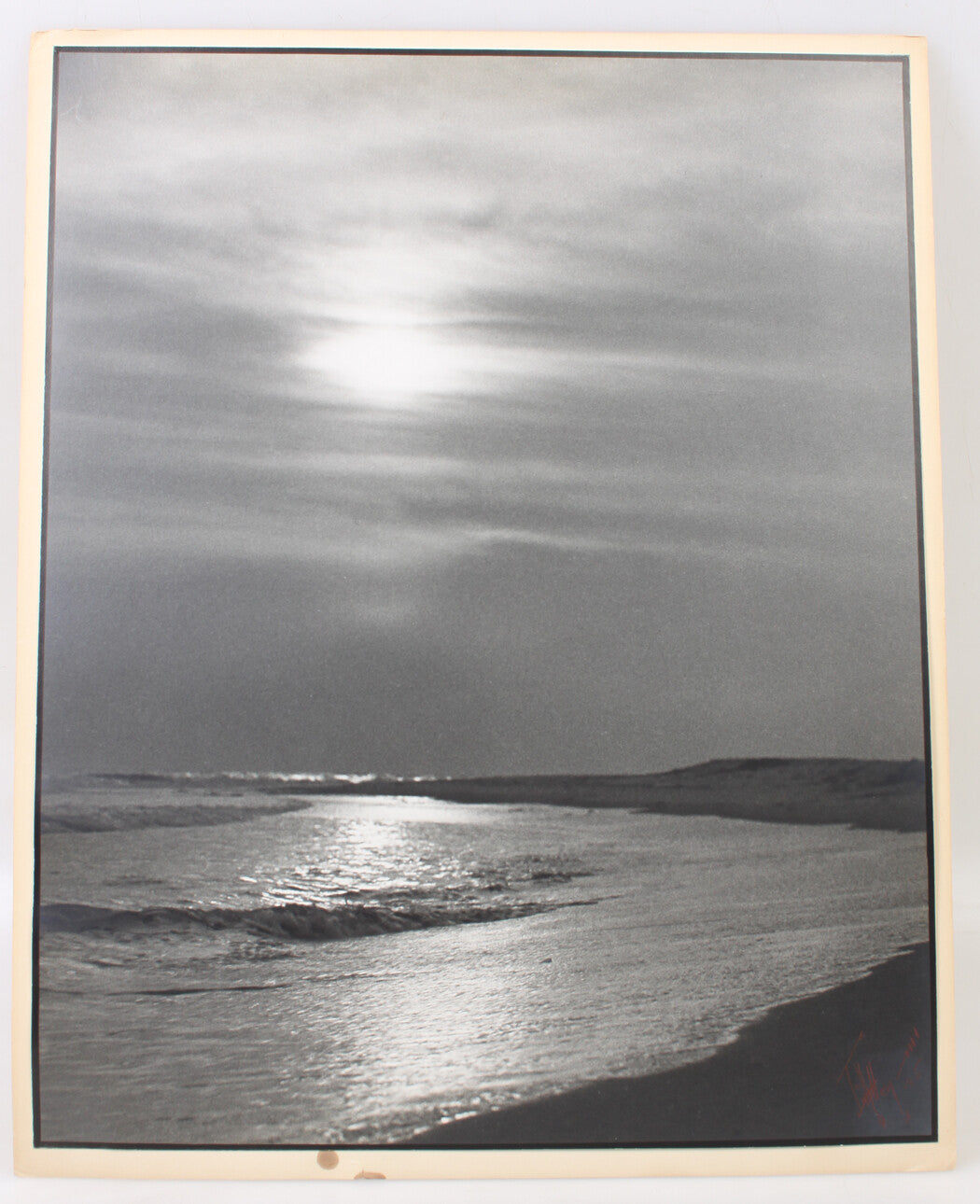 Beach Scene Lands End Silver Print 20x16 Mounted 16x20 Board Vintage Photo