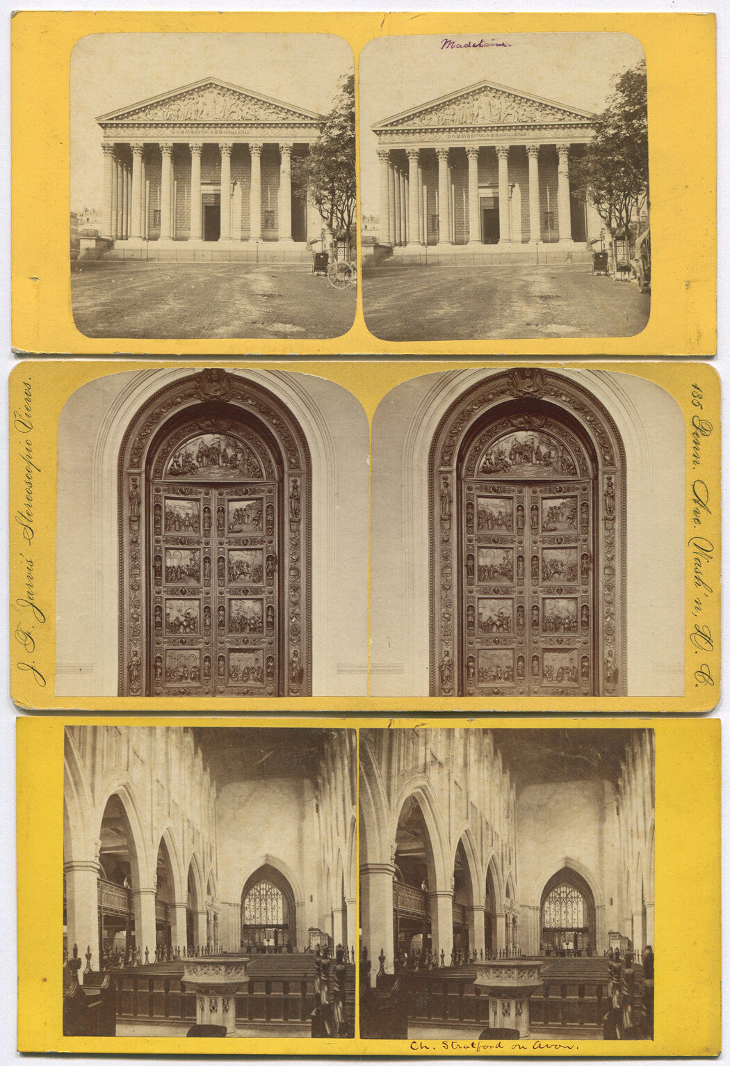 ARCHITECTURAL, EUROPEAN SETTING. STEREOVIEWS, 3 SET.