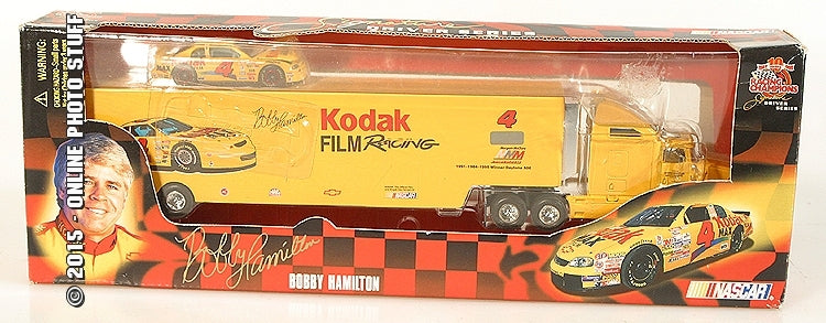 RACING CHAMPIONS DRIVER SERIES,KODAK TRACTOR TRAILER,BOBBY HAMILTON,13.5 INCHES.