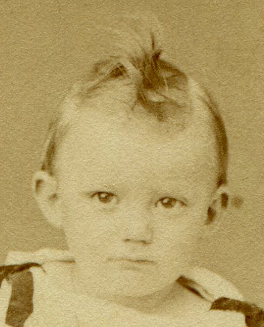 TODDLER W/CUTE CURL TOP, EYES GLARING AT YOU. CDV. EASTON, PA.