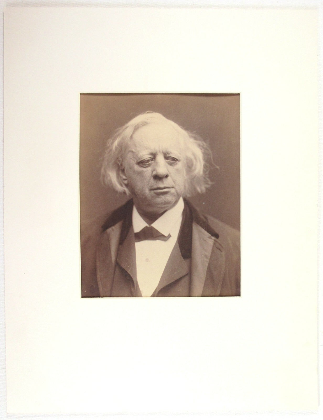 HENRY WARD BEECHER. VINTAGE ORIGINAL 9.25X7.25 ALBUMEN IN 14X18 ARCHIVAL MAT.