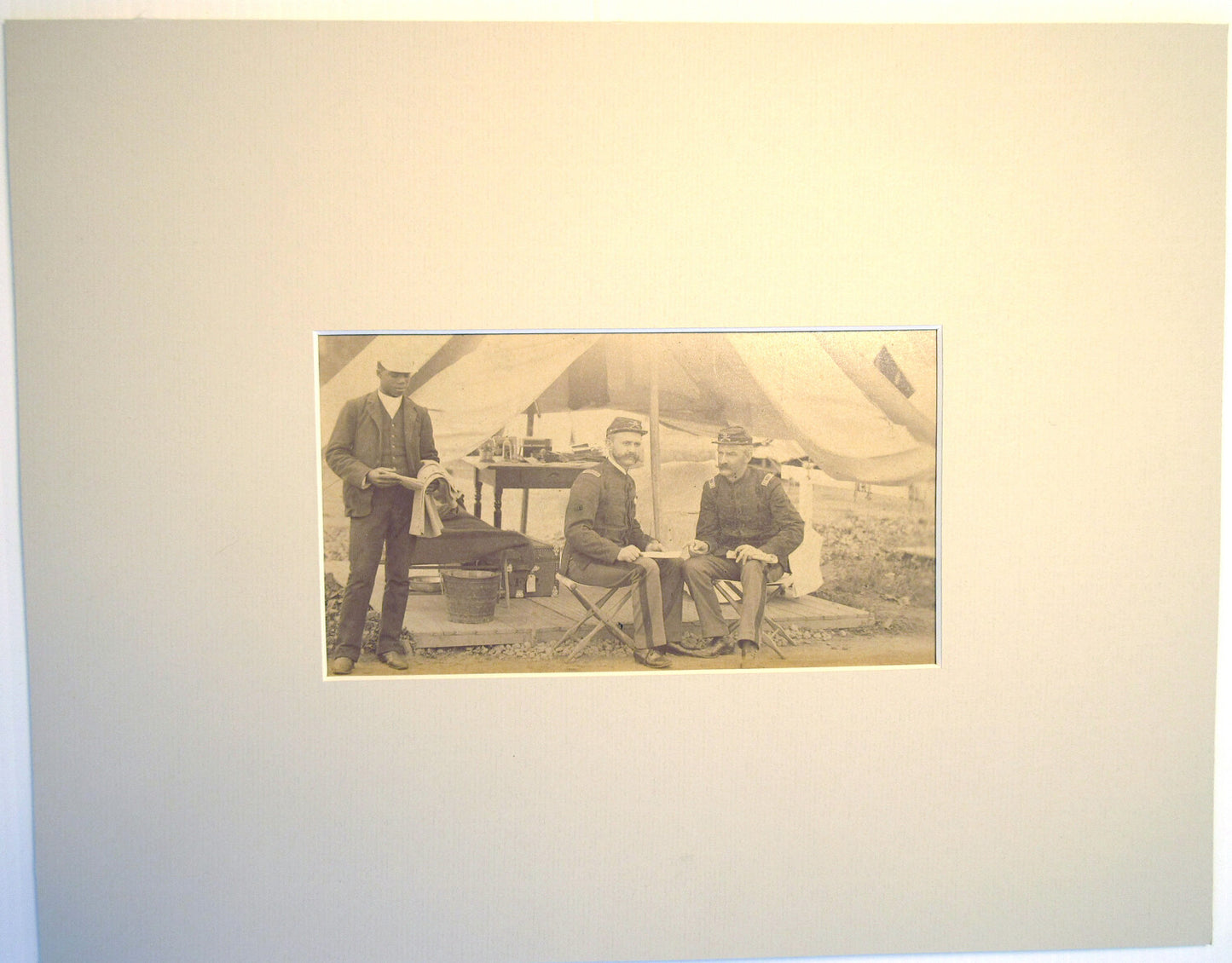 AFRICAN AMERICAN MAN W/22ND REG. NATIONAL GUARD N.Y. CABINET CARD/11X14