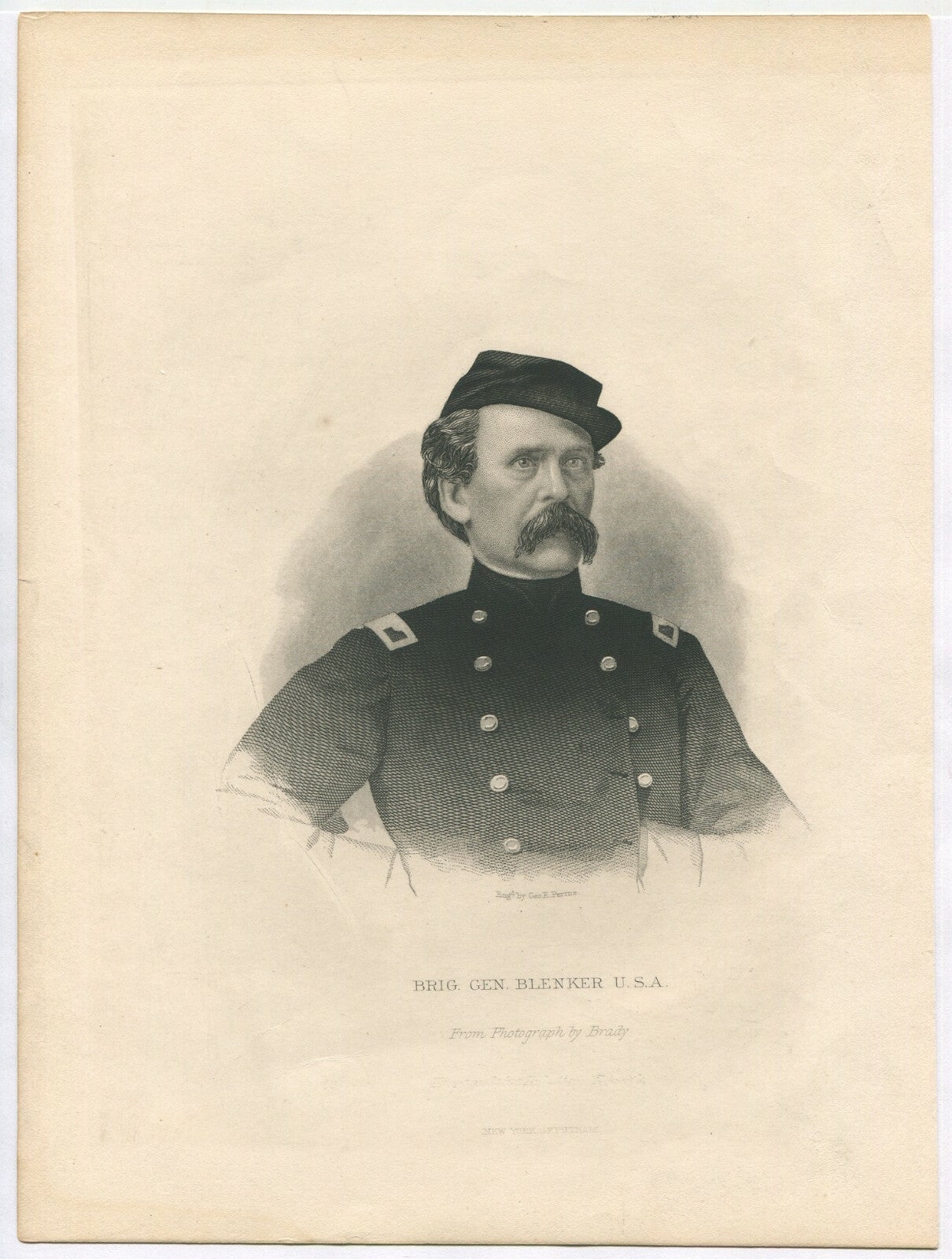 BRIG.GEN.BLENKER,USA. LITHOGRAPH 10.25X8 INCHES.