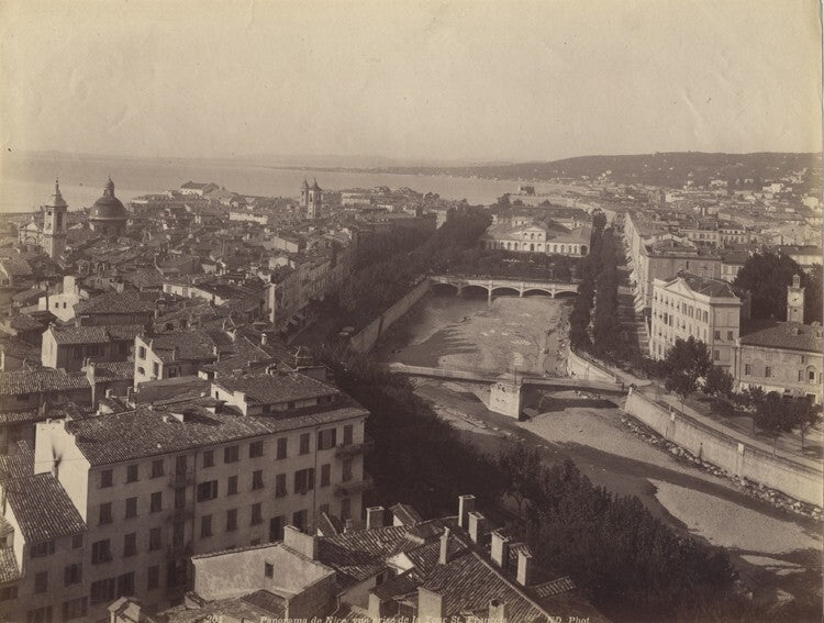8X10 PANORAMIC ALBUMEN OF NICE, ITALY FROM TOUR ST FRANCOIS