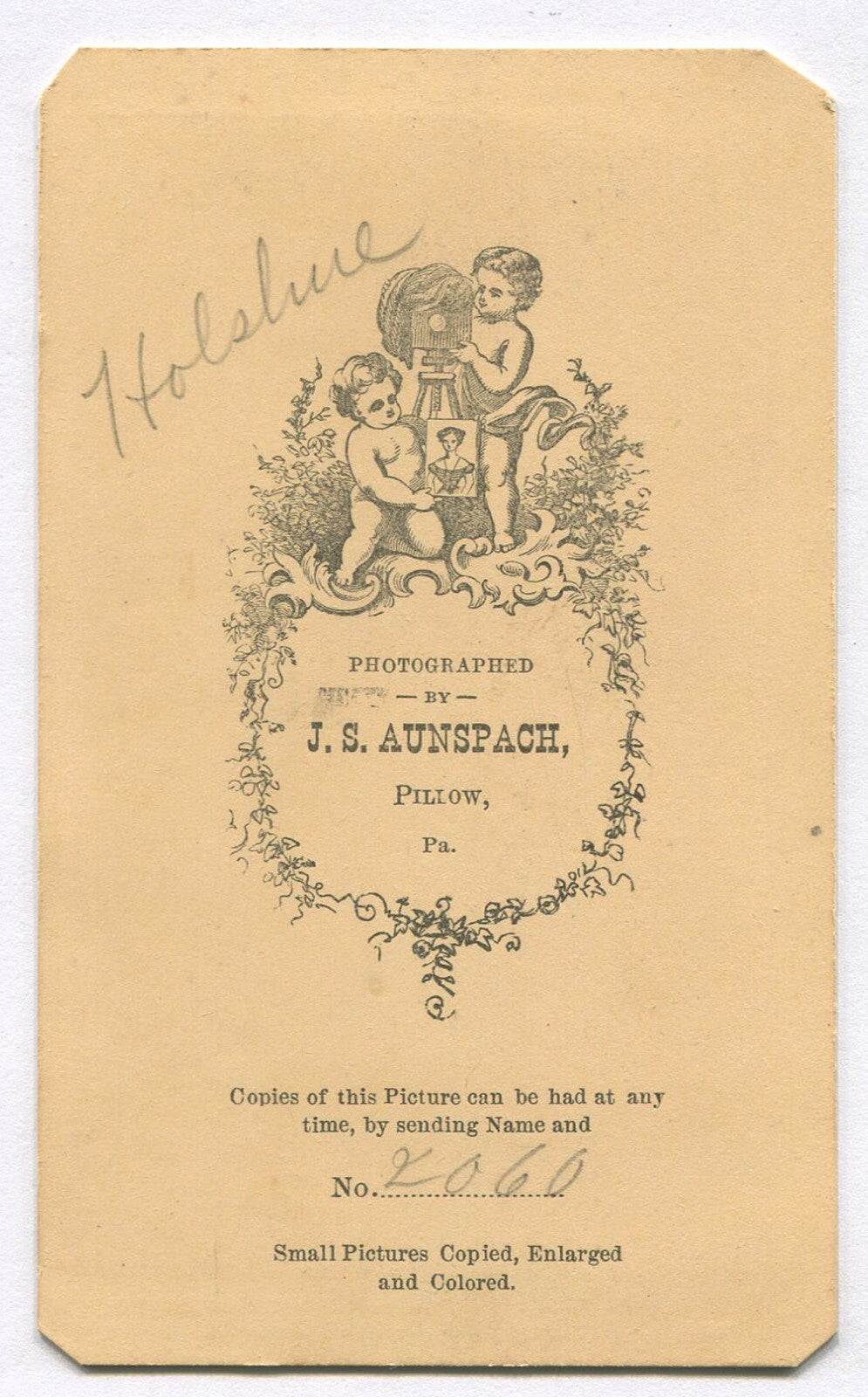 DWEEBISH MAN, STANDING POSE W/BOOK. TINTED CDV. PILLOW, PA.