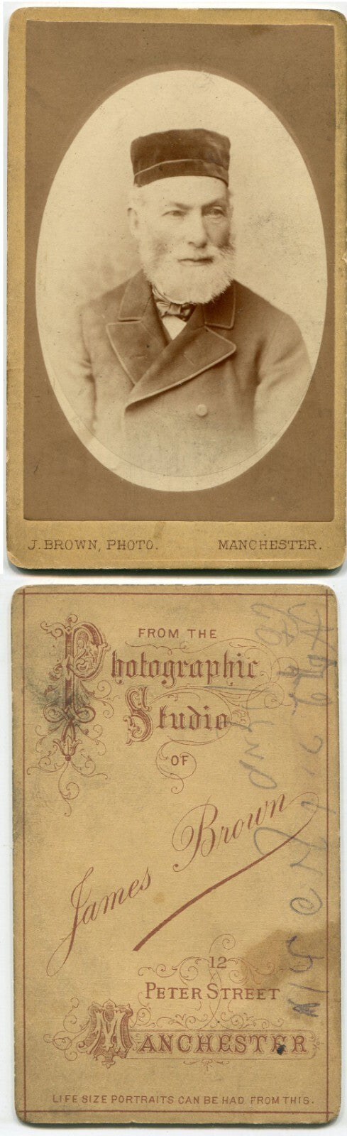 JEWISH RABBI, WHITE BEARD. CDV, MANCHESTER, ENGLAND.