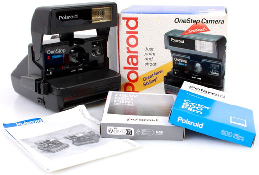 Polaroid Close Up Instant Camera w/ Manual, Box, Colors Film & B&W Film