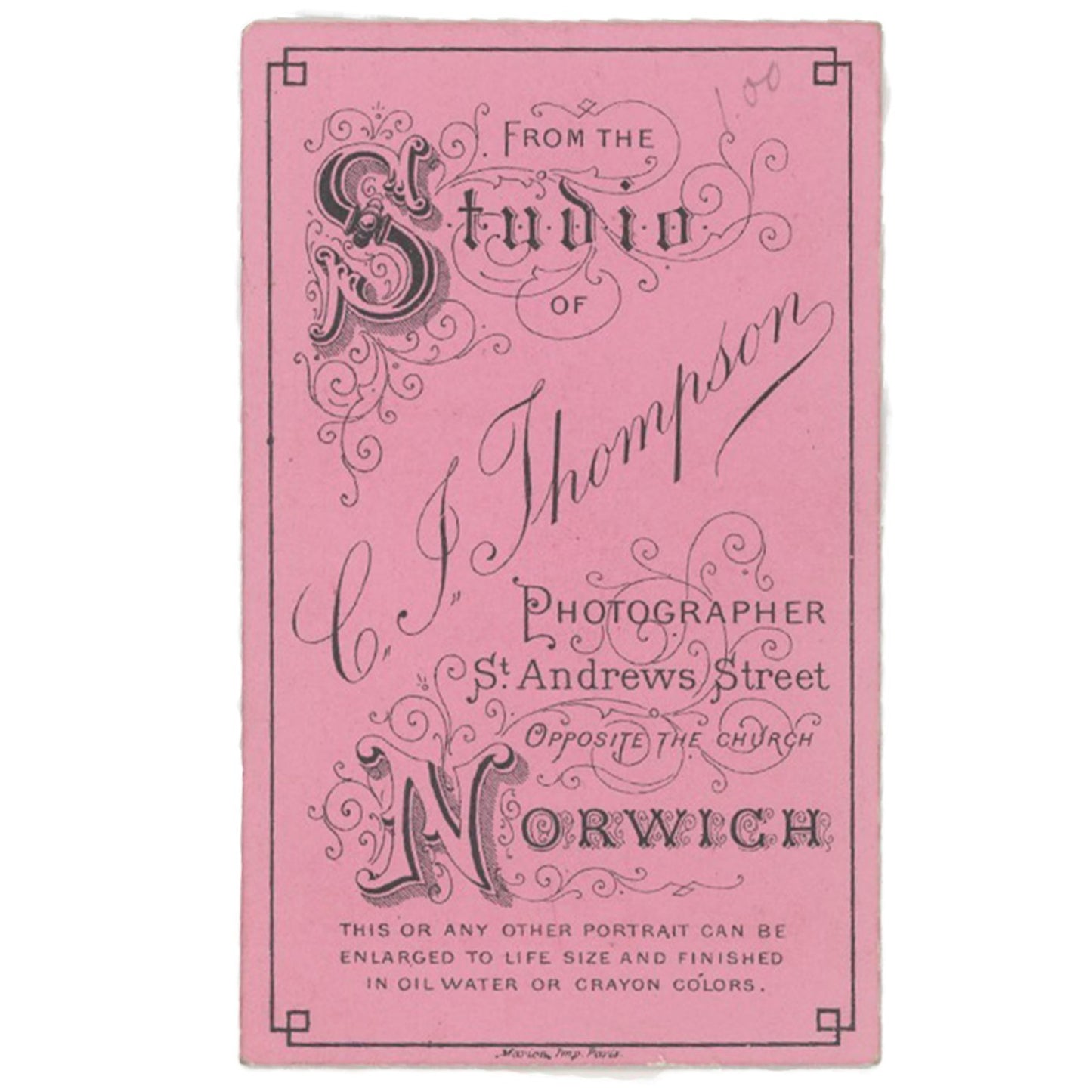 VINTAGE CDV - LITTLE GIRL, NORWICH ENGLAND