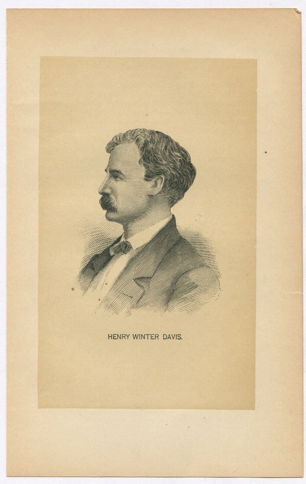 HENRY WINTER DAVIS,CIVIL WAR POLITICIAN,USA. LITHOGRAPH 8.75X5.5 INCHES.
