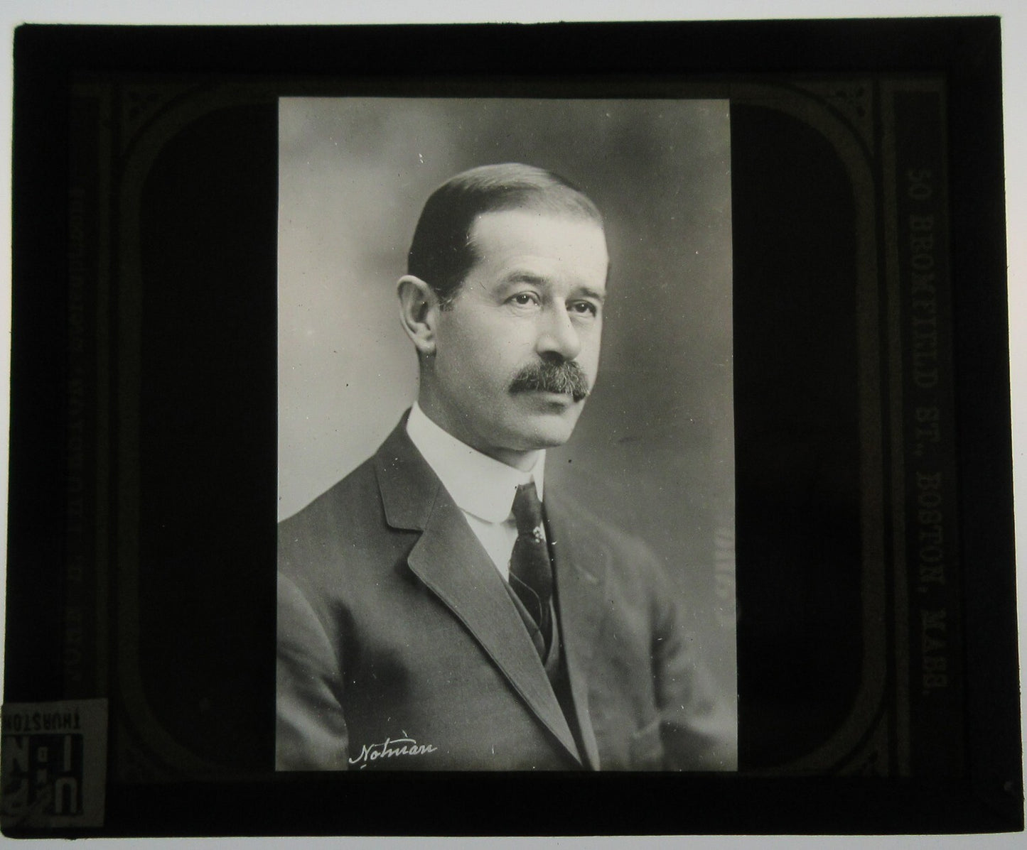 A.M. RIHBANY. PORTRAIT. PHOTO ON GLASS. LANTERN SLIDE.