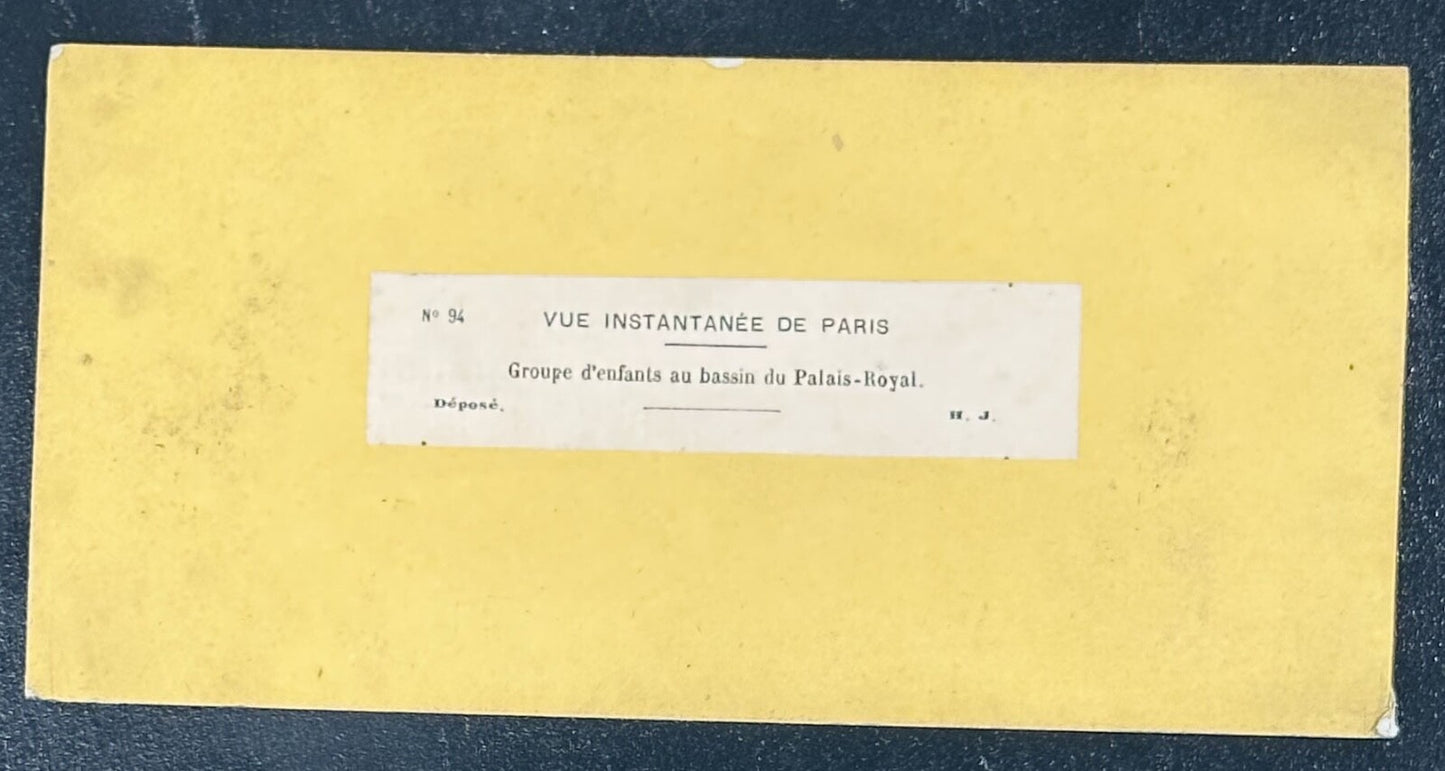 Vintage Stereoview Card: ���Group of Children at Paris Royal Palace ���