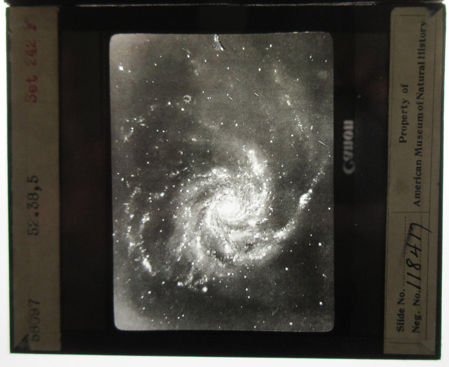 Vintage 1902 Triangulum Galaxy Lantern Slide – Original 3.25x4in Photo, Magic Lantern