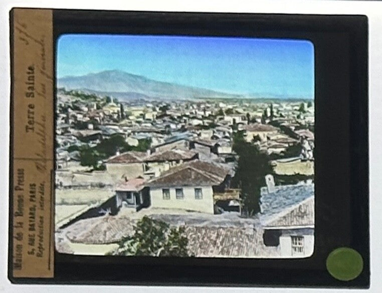 VINTAGE LANTERN SLIDE "Terre Sainte" Holy Land Amman Jordan 3.25X4IN