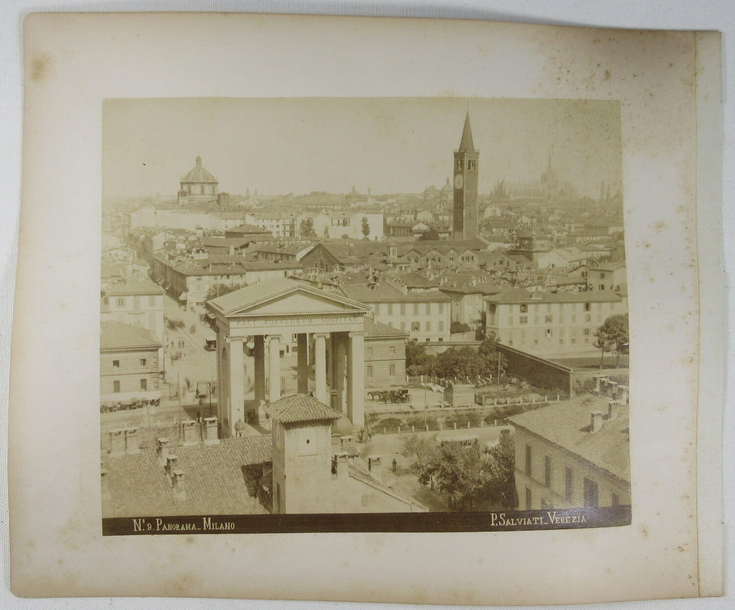 Vintage Milan Stazione Centrale Panorama 8x10 Albumen Photo on 11x13.5 Page – Authentic Original