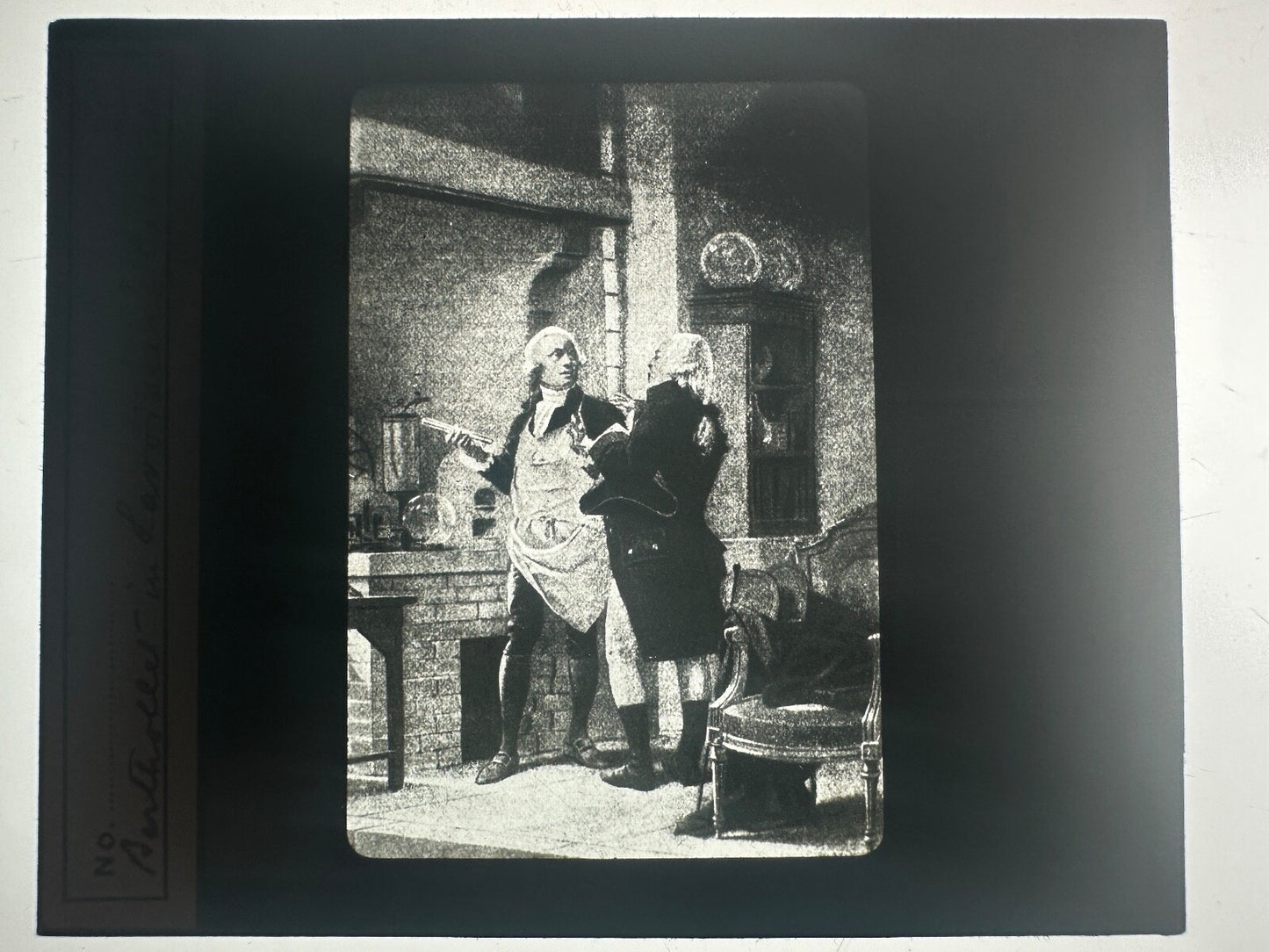 Vintage Lantern Slide: Berthollet in Lavoisier's Lab History of Medical Science