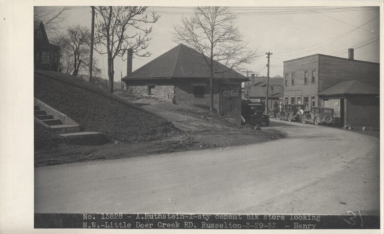 8X10 REPRINT OF 1933 VINTAGE CARS ON LITTLE DEER CREEK ROAD - RUSSELLTON, PA