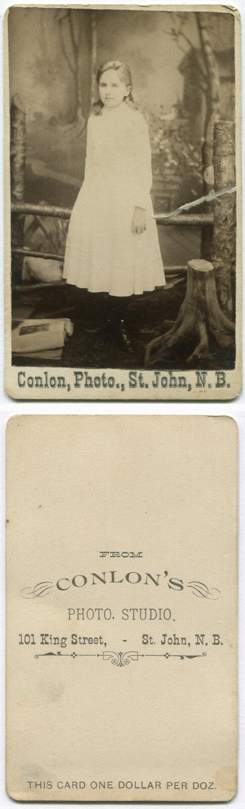 GHOSTLY YOUNG WOMAN IN WHITE DRESS, ST. JOHN, NEW BRUNSWICK, CANA... CDV
