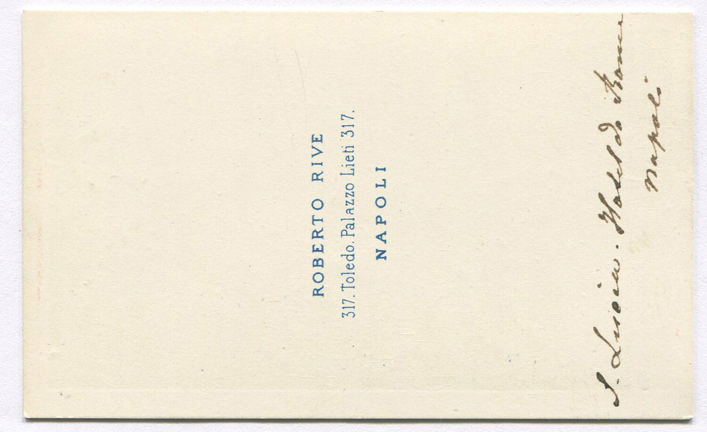 HOTEL DE BRACCO, NAPOLI, ITALY. CDV.