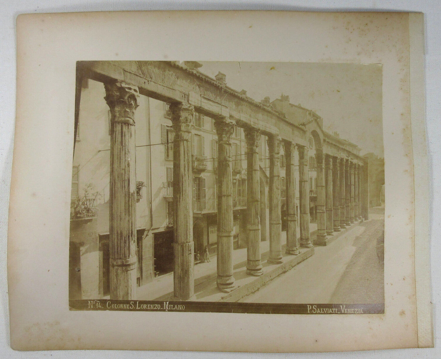 Vintage Milan Photograph: Colonne S. Lorenzo / Arco della Pace, Milano - 8x10 Albumen Print, Two-Sided Wall Art