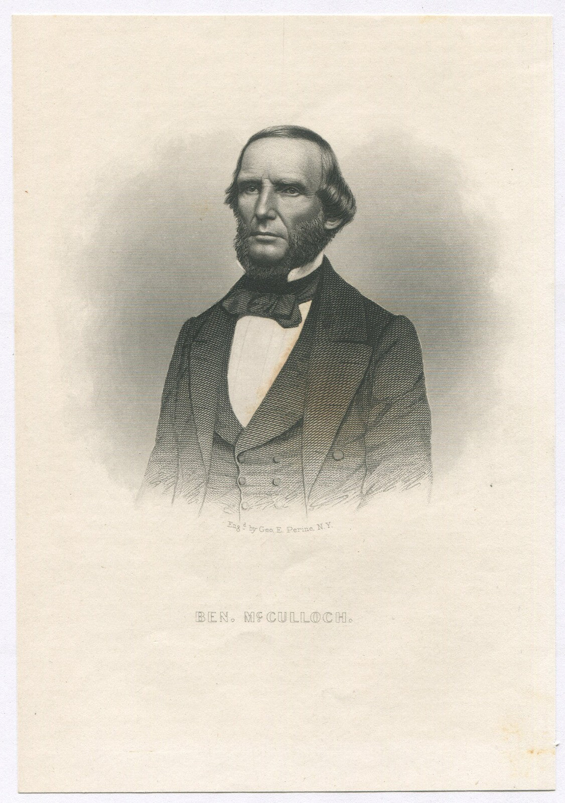 BEN McCULLOCH, CSA. LITHOGRAPH 8X5.5 INCHES.