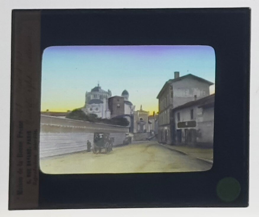 VINTAGE LANTERN SLIDE "Terre Sainte" 3.25X4IN